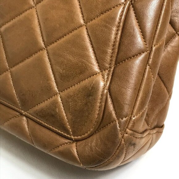 CHANEL Matelasse CC Mark Tote Bag Hand Bag Lambskin Leather Brown/SilverHardware - Picture 3 of 14